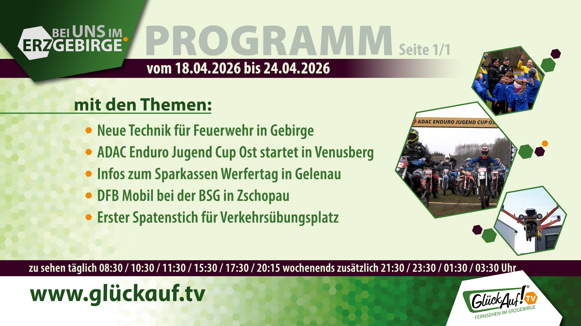 Bei uns im Erzgebirge für die Woche vom 18.04.2026 bis 24.04.2026 Bei uns im Erzgebirge für die Woche vom 18.04.2026 bis 24.04.2026