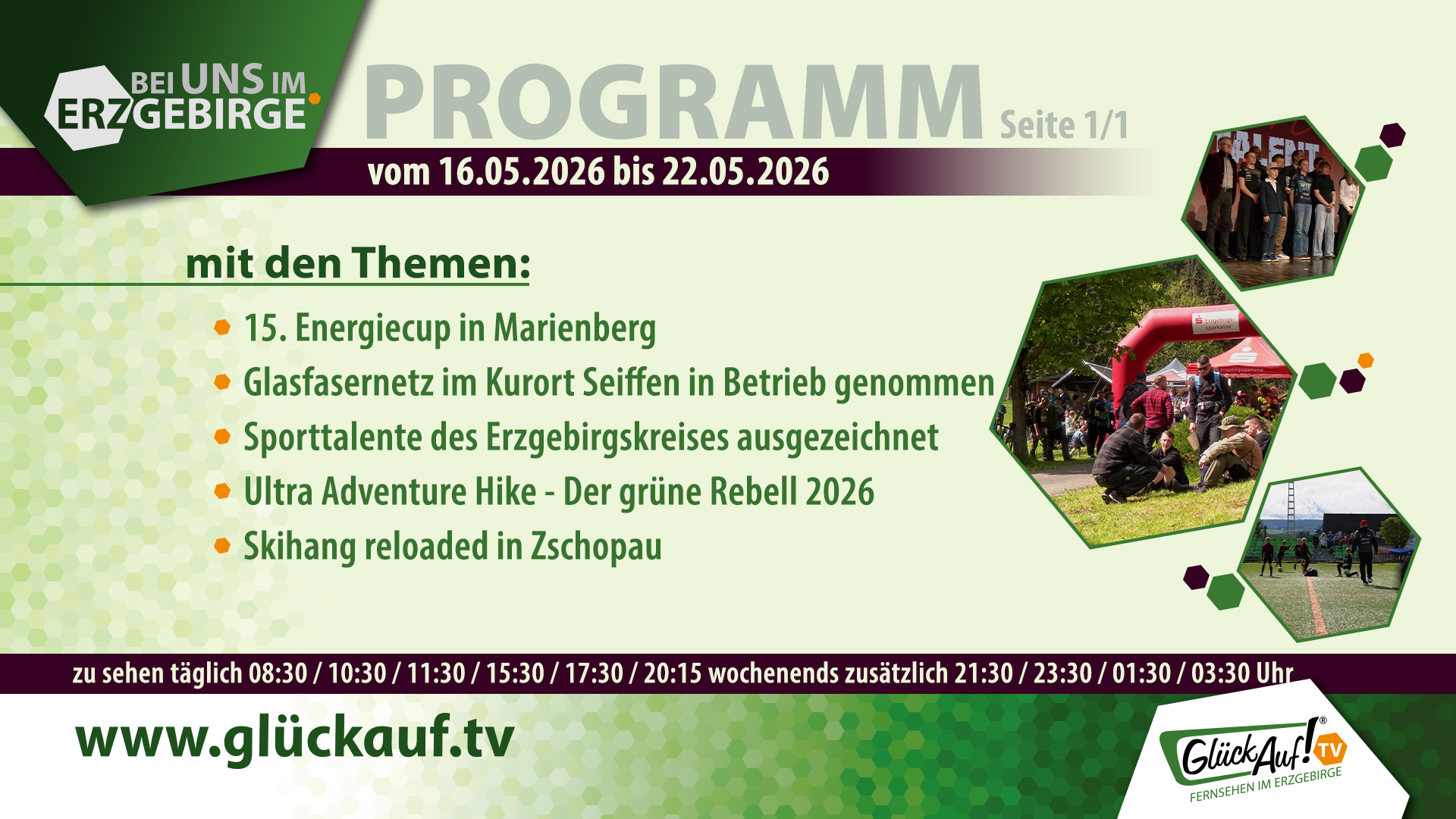 Bei uns im Erzgebirge für die Woche vom 16.05.2026 bis 22.04.2026 Bei uns im Erzgebirge für die Woche vom 16.05.2026 bis 22.04.2026