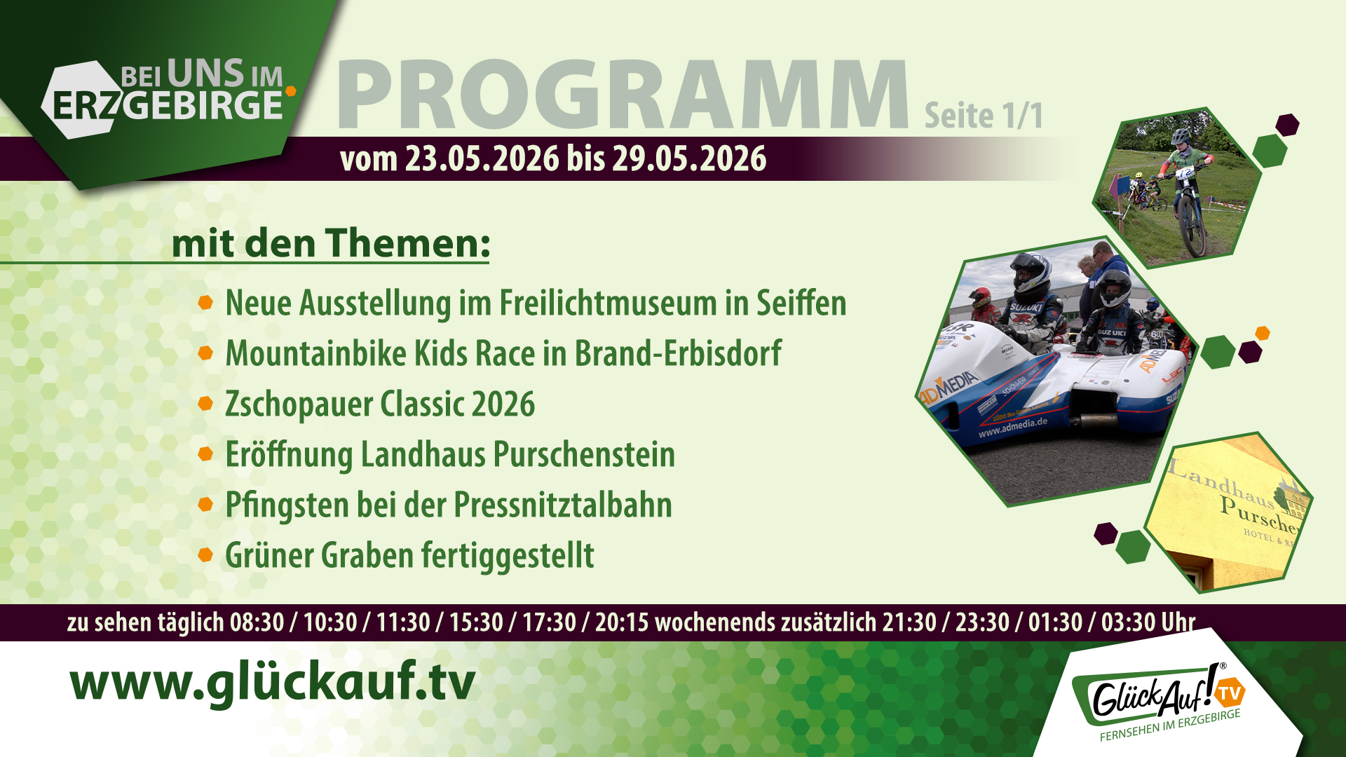 Bei uns im Erzgebirge für die Woche vom 23.05.2026 bis 29.05.2026 Bei uns im Erzgebirge für die Woche vom 23.05.2026 bis 29.05.2026