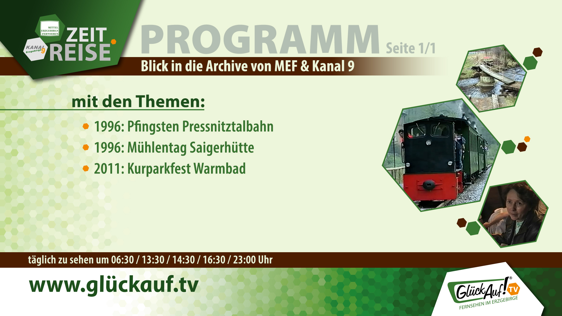Glück Auf! TV - Zeitreise für die Woche vom 23.05.2026 bis 29.05.2026 Glück Auf! TV - Zeitreise für die Woche vom 23.05.2026 bis 29.05.2026